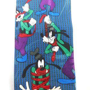 Disney‎ Goofy Blue Tie Mickey Unlimited 100% Polyester 57x4